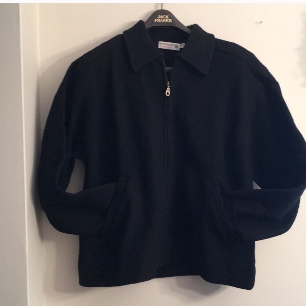 Black wool zip up jacket​​
